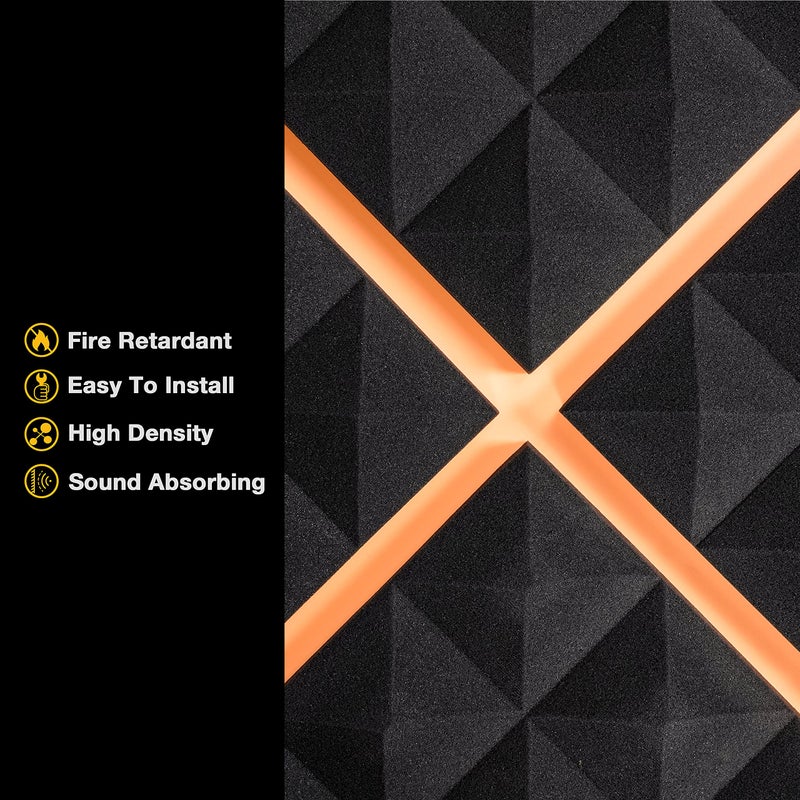 Sonic Acoustics 12 Pack 12 X 12 X 0.4 Inches Acoustic Absorption Panel, 3D Unique Soundproofing Insulation, Used in Home & Offices - Image 4