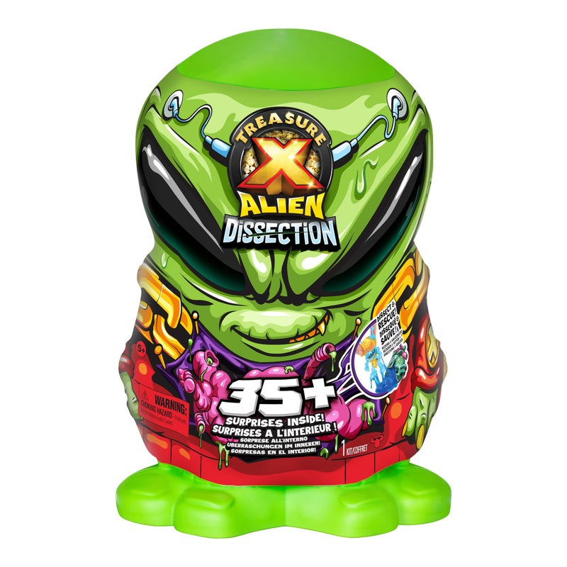 Treasure X Mega Alien Dissection with 35 Plus Surprises Inside | Dissect The 12" Tall Alien | Rescue The 4 Alien Treasure Hunters | Discover Alien Weapons, Stickers, Plus 4 Alien Treasures - Image 1