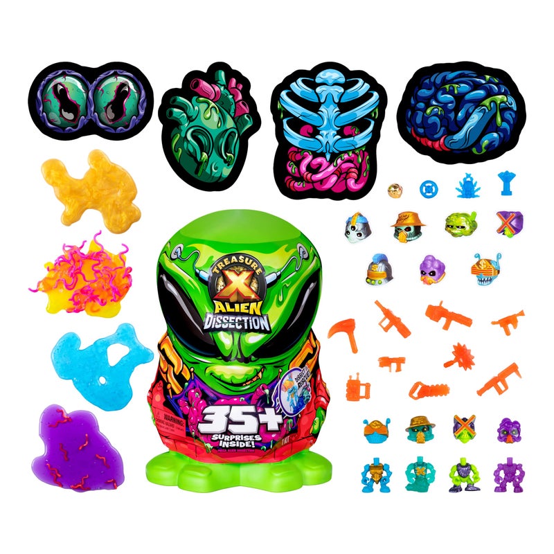 Treasure X Mega Alien Dissection with 35 Plus Surprises Inside | Dissect The 12" Tall Alien | Rescue The 4 Alien Treasure Hunters | Discover Alien Weapons, Stickers, Plus 4 Alien Treasures - Image 3