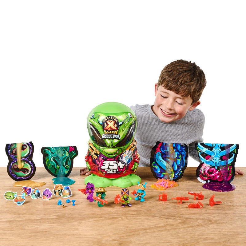 Treasure X Mega Alien Dissection with 35 Plus Surprises Inside | Dissect The 12" Tall Alien | Rescue The 4 Alien Treasure Hunters | Discover Alien Weapons, Stickers, Plus 4 Alien Treasures - Image 2