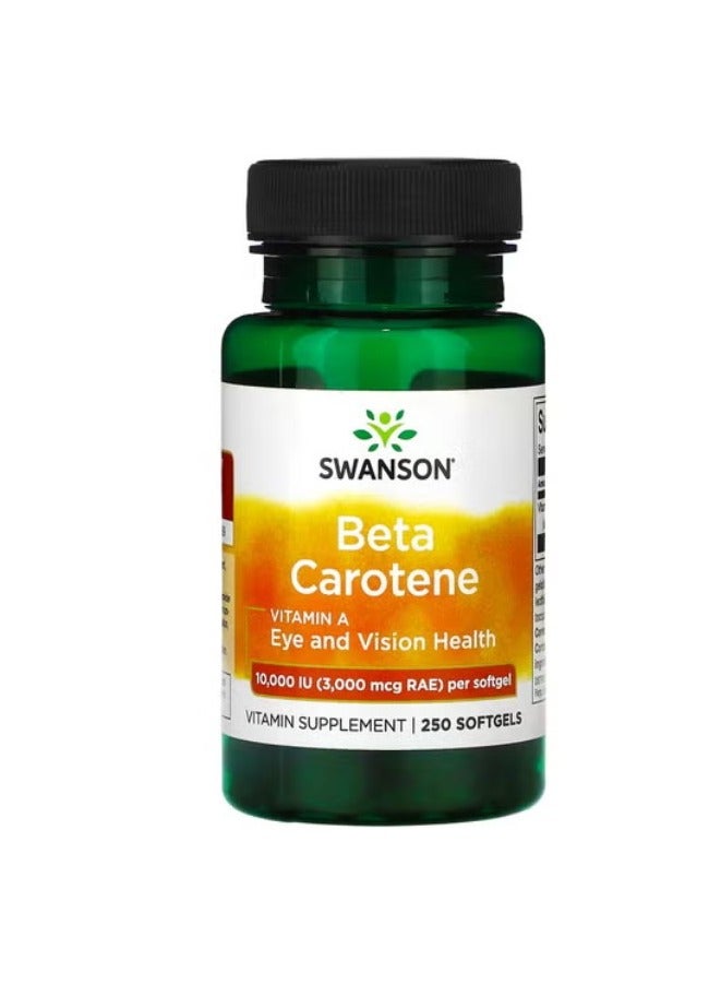 SWANSON Beta Carotene 10000 IU (3000 mcg RAE) 250 Softgels