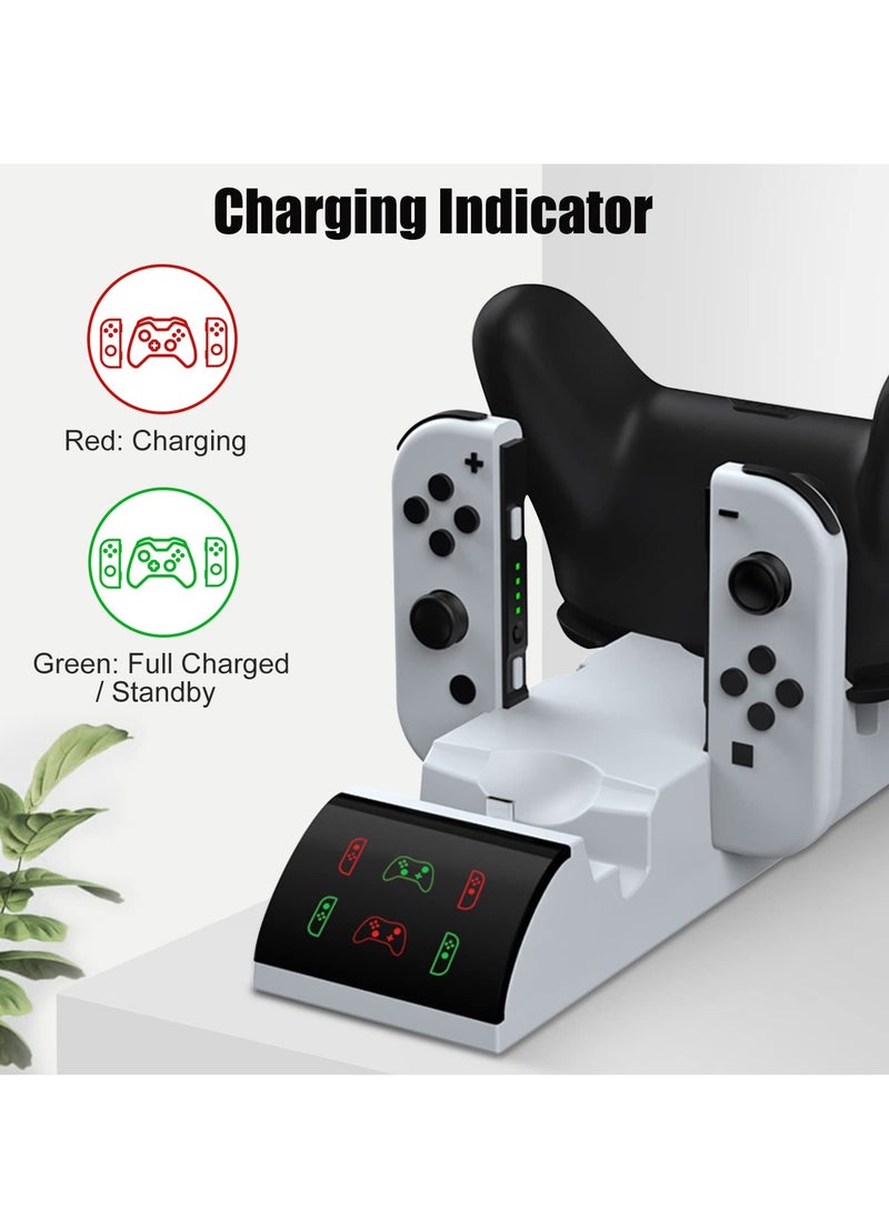 SYOSI Switch Controller Charger for Nintendo Switch/Switch OLED Model, Switch Charging Dock with Upgraded 12 Game Storage for Nintendo Switch Joycon, Joy-Con Charger for Nintendo Switch OLED Model - Image 2