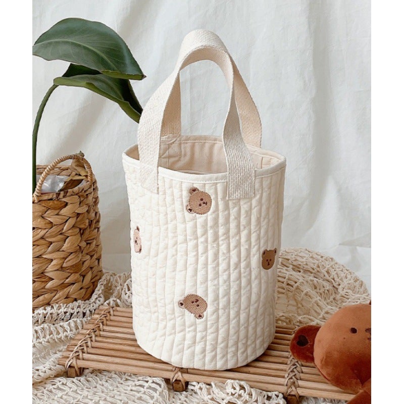 2023 Baby Stroller Storage Hanging Bag Bottle Diaper Bag Cloth Bag Portable Bucket Bag Cotton Storage Bag - Image 3