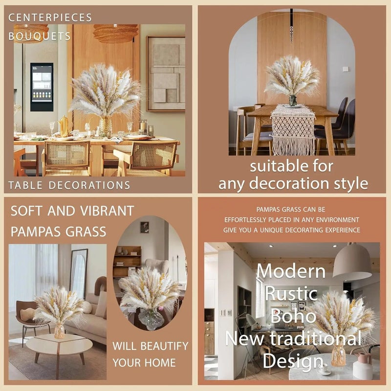 Bluejw G62 Boho Western Wedding Decor - Dried Pampas Grass Bouquet & Elegant Floral Arrangements for Home Table Decorations & Natural Dried Plants - Image 5