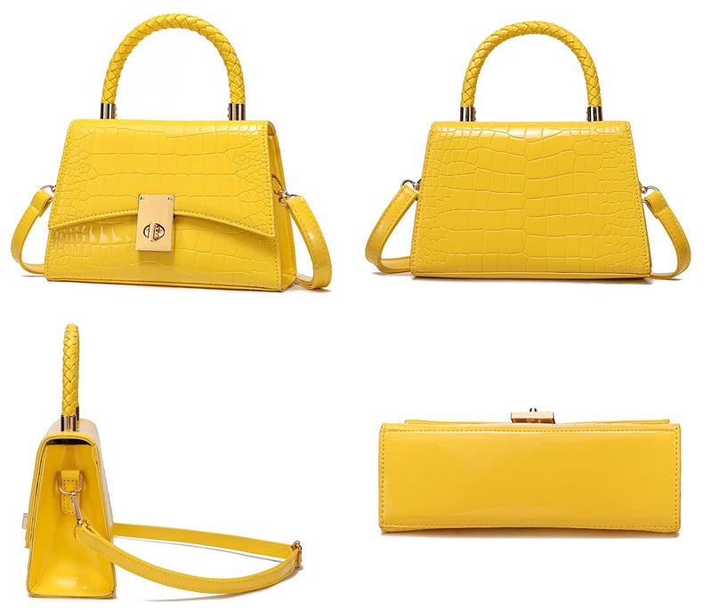 JHVYF Women Satchel Handbags Shoulder Bag Classic Small Crossbody Bags Ladies Cute Purses Satchels bag mini purse Yellow bags - Image 4