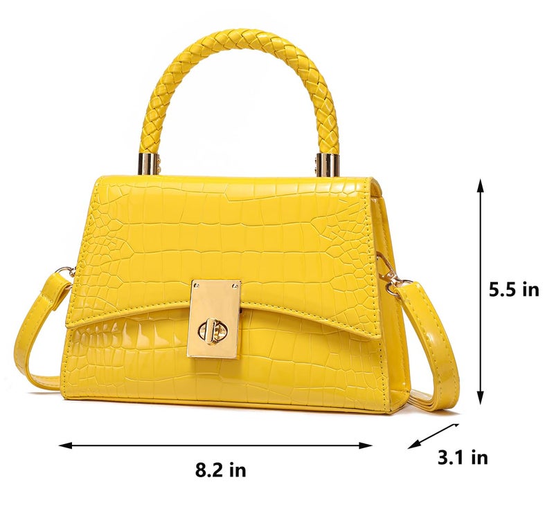 JHVYF Women Satchel Handbags Shoulder Bag Classic Small Crossbody Bags Ladies Cute Purses Satchels bag mini purse Yellow bags - Image 5