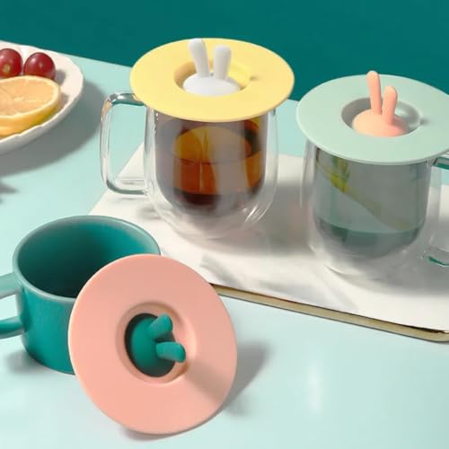 Digital Shoppy Silicone Bunny Ear Cup Lid – Leak-Proof & Dustproof Mug lid - Image 5