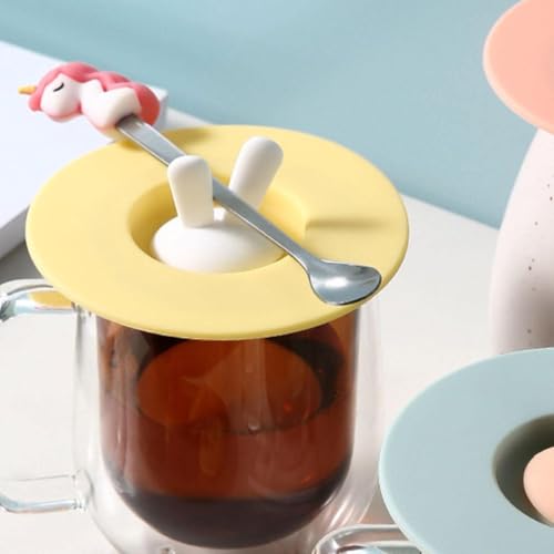 Digital Shoppy Silicone Bunny Ear Cup Lid – Leak-Proof & Dustproof Mug lid - Image 2