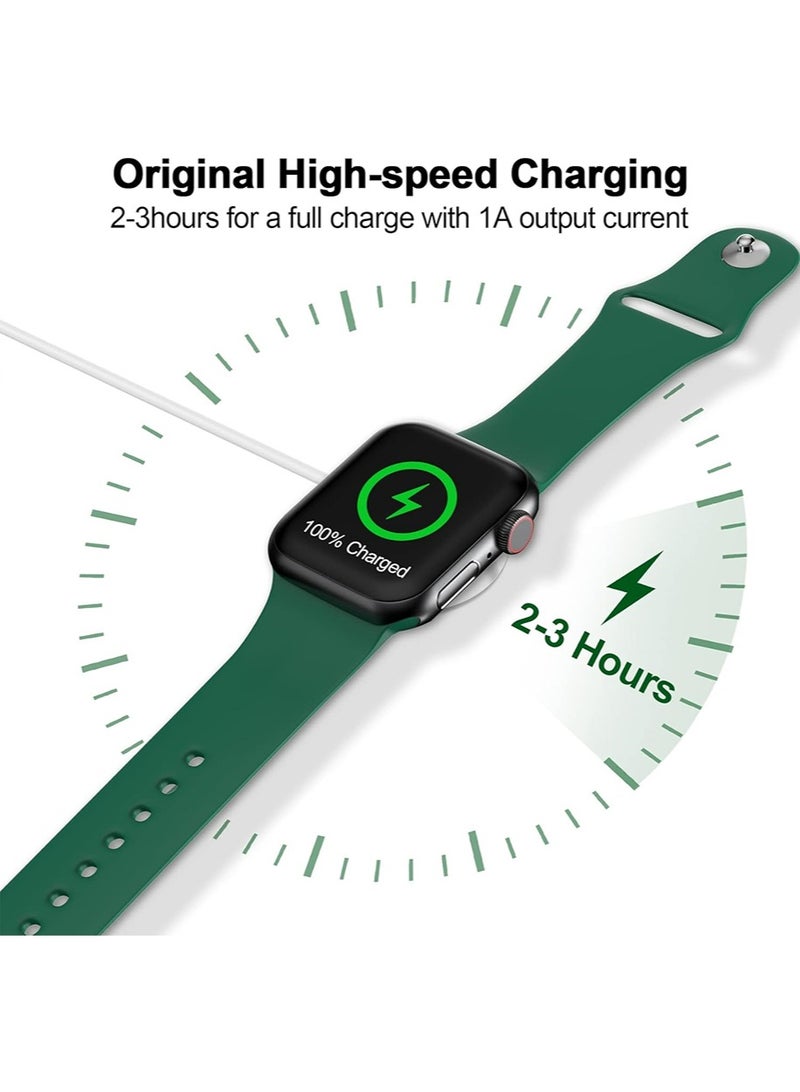 IINE Charging USB A Watch Charger Cord Compatible for Apple Watch, Magnetic Watch Charging Cable Compatible for Watch Series 10/9/8/7/Ultra/Ultra2/SE2/6/5/4/3/2/1/SE1, Type C Cord, 4.9ft/1.5m, White  - Image 3