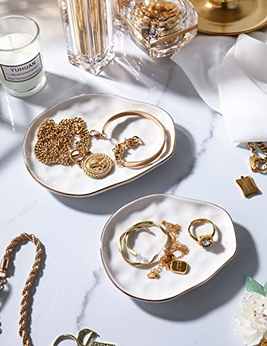 AISBUGUR Jewelry Dish Set of 2, Large Jewelry Tray for More Jewelry Ring Dish Jewelry Bowl with Beautiful Package and Greeting Card Perfect for Birthday Gifts for Women - Image 4