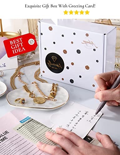 AISBUGUR Jewelry Dish Set of 2, Large Jewelry Tray for More Jewelry Ring Dish Jewelry Bowl with Beautiful Package and Greeting Card Perfect for Birthday Gifts for Women - Image 2