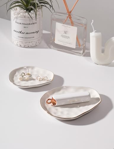 AISBUGUR Jewelry Dish Set of 2, Large Jewelry Tray for More Jewelry Ring Dish Jewelry Bowl with Beautiful Package and Greeting Card Perfect for Birthday Gifts for Women - Image 3