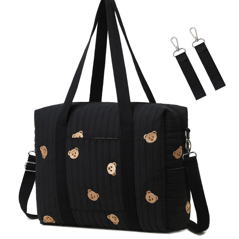 LORADI Convertible Diaper Bag Tote with Insulated Pockets and Stroller Hooks for Travel newborn - Image 2