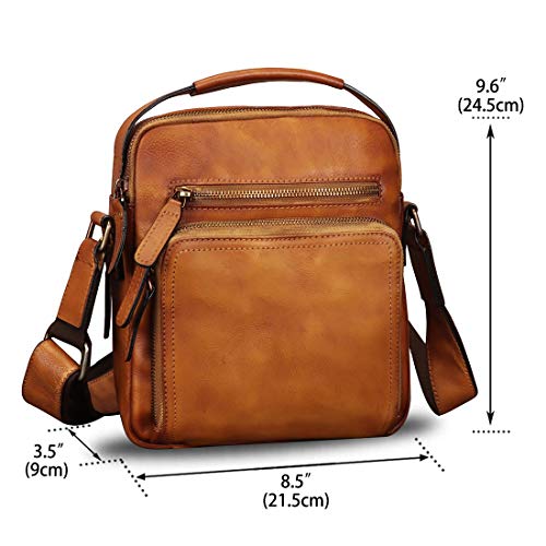 IVTG Genuine Leather Messenger Bag for Men Small Purse Crossbody Shoulder Bags Satchel for Work Business (Brown) - Image 4