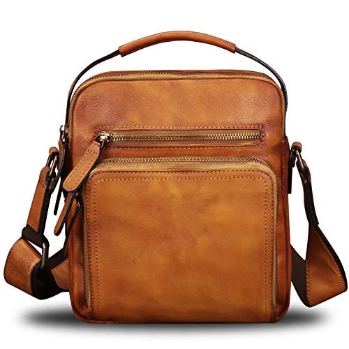 IVTG Genuine Leather Messenger Bag for Men Small Purse Crossbody Shoulder Bags Satchel for Work Business (Brown) - Image 2