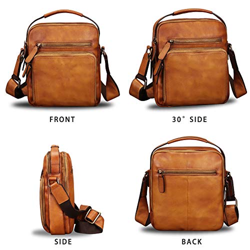 IVTG Genuine Leather Messenger Bag for Men Small Purse Crossbody Shoulder Bags Satchel for Work Business (Brown) - Image 5