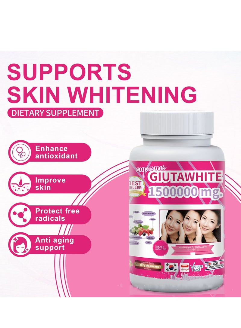 Gluta White Supreme Gluta White Glutathione Capsules – Advanced Skin Whitening & Anti-Aging Softgels – Korean Formula - Image 3
