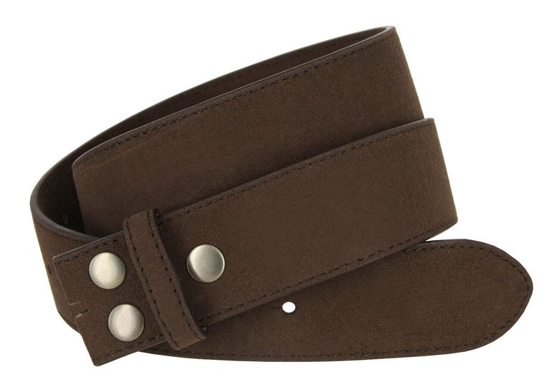 Belts.com Square Buckle Casual Jean Suede Leather Belt 1 1/2" Wide (Brown, 38) - Image 3