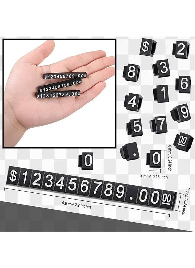 50 Sets Price Tag Cube Adjustable Price Tag Display Stand Label Price Display Cube Letter Number Price Cube Pricing Label Stand Block Jewelry Price Tags For Retail Shop Jewelry Price Display