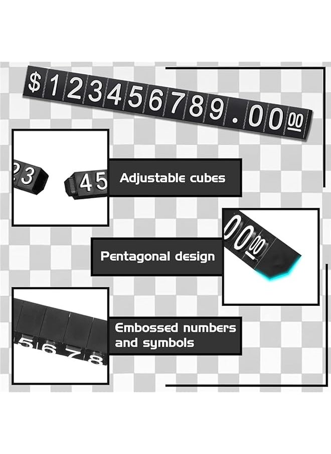 50 Sets Price Tag Cube Adjustable Price Tag Display Stand Label Price Display Cube Letter Number Price Cube Pricing Label Stand Block Jewelry Price Tags For Retail Shop Jewelry Price Display