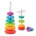 Riuja Baby Spinning Stacking Toys 13 Rainbow Ring Stacker Montessori Toys for Babies Sensory Toys for Toddlers Christmas and Birthday Gifts Suitable for Boys and Girls 14 inches - Image 3