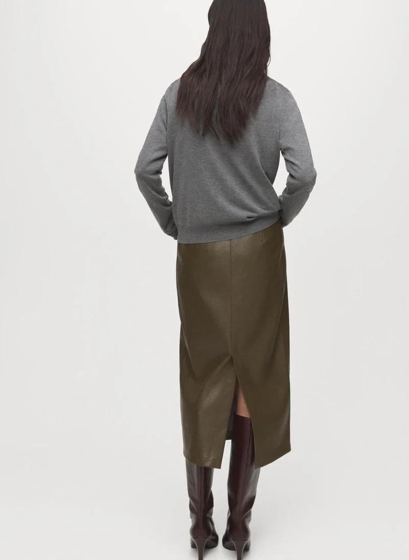 MANGO Fine-knit crew-neck sweater
