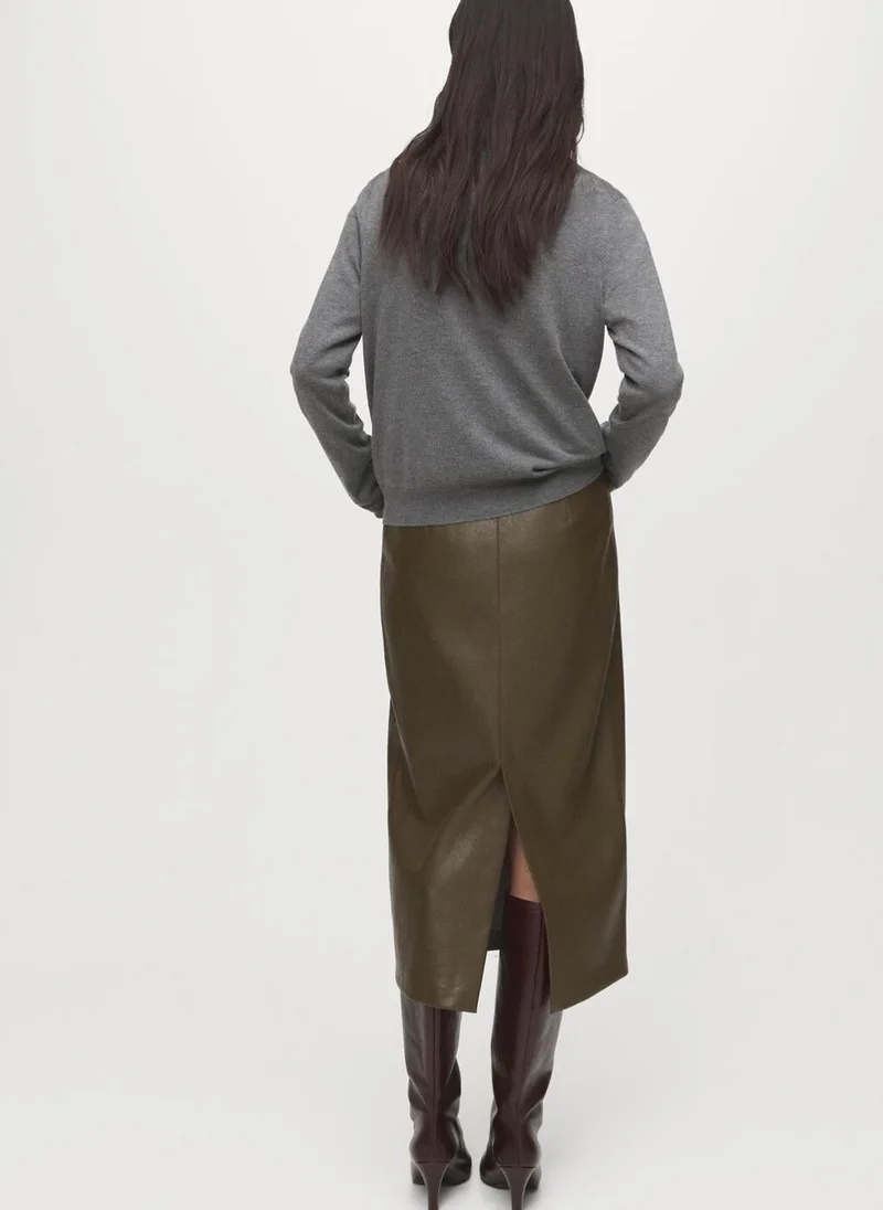 MANGO Fine-knit crew-neck sweater