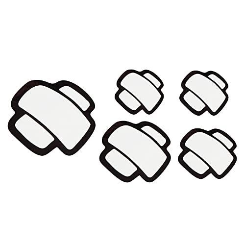 TOMALL 5pcs Scratch Cover Reflective Stickers for Car Bumper Fender Waterproof Cute Decals Decoration for Car Hood Tank AntiScratch Stickers SelfAdhesive White - Image 1