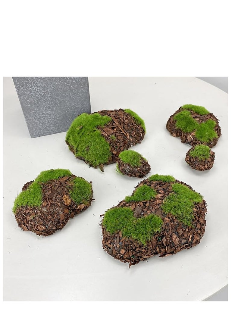 Excefore Artificial Moss Rocks Decorative, 12 Pcs Large Size Moss Balls Faux Green Moss Stones False Moss Decor for Garden DIY Floral Arrangements Plant Poted Decoration, Terrarium Decor  - Image 3