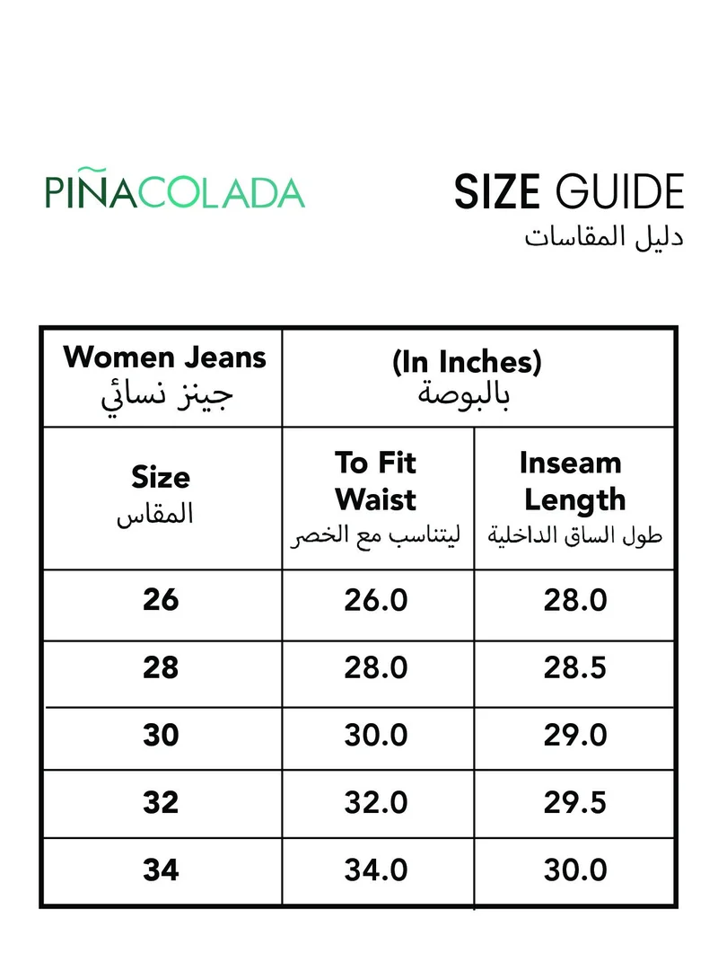 PINACOLADA  Women's Light Blue Mid-Rise Cutout Denim Jeans for Women | Best Price UAE