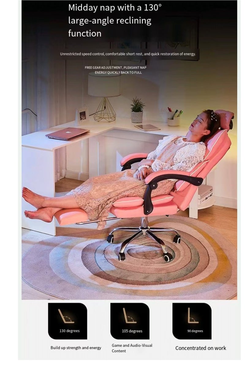 كرسي مكتب كبير وطويل، كرسي ألعاب جلدي عالي الظهر مع مسند أقدام، كرسي مكتب مريح تنفيذي، مسند أقدام، قاعدة دوارة، مسند ذراعين مبطن، وعجلات متداول للمكتب المنزلي، كرسي كمبيوتر أسود - Image 2