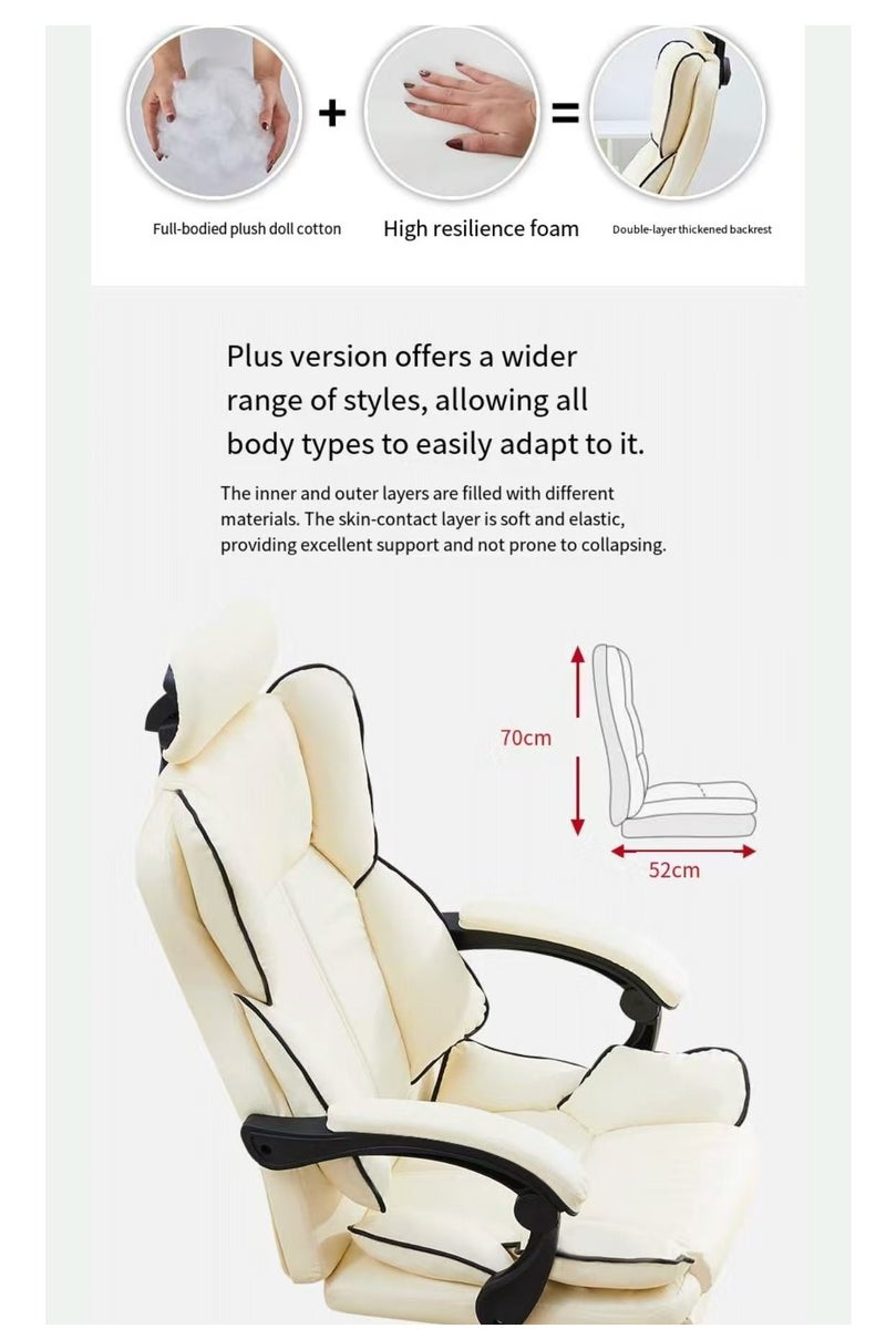 كرسي مكتب كبير وطويل، كرسي ألعاب جلدي عالي الظهر مع مسند أقدام، كرسي مكتب مريح تنفيذي، مسند أقدام، قاعدة دوارة، مسند ذراعين مبطن، وعجلات متداول للمكتب المنزلي، كرسي كمبيوتر أسود - Image 3