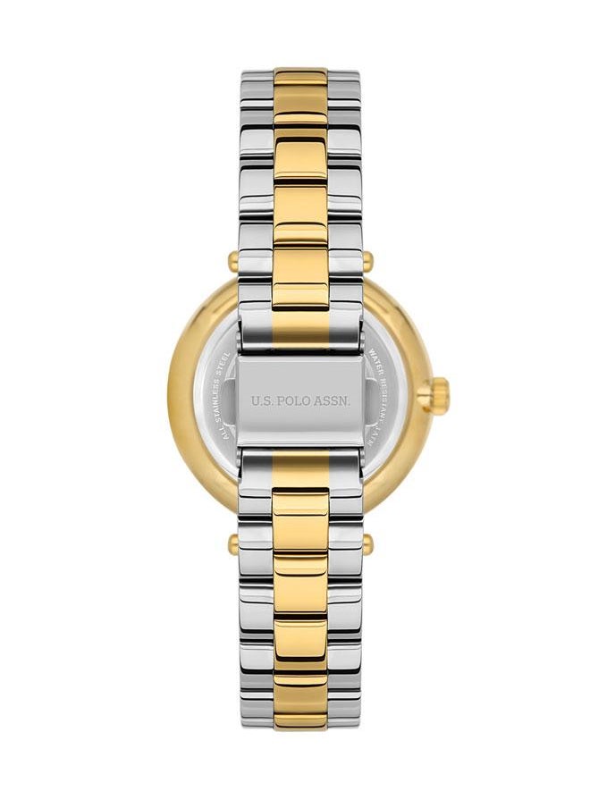 U.S. Polo Assn. U.S. Polo Assn. Stile 35mm Ladies' Gold Dial Watch with Two-Tone Yellow Gold and Silver Stainless Steel Band - USPA2048-03, Bold & Functional Design  - Image 3