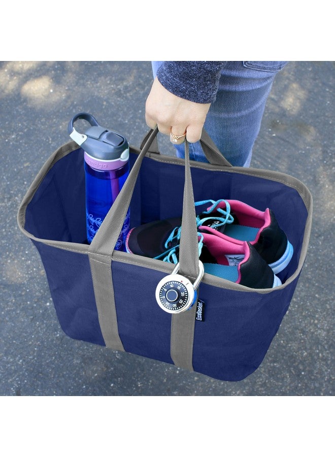 CleverMade EcoBasket Reusable Grocery Tote - 30L - Pack of 3 - Blue Grey - Collapsible Storage Shopping Organizer - Heavy Duty Utility Bag Home - Image 3