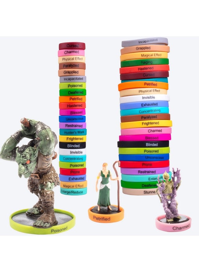 Monster Protectors Flexible Condition Rings Status Effect Markers (120 Rings for Standard & Large)- 24 Different Conditions DND Flexible Design- Easy Affix Base Slides Under Figure- Compatible w Pathfinder & RPG Games  - Image 5