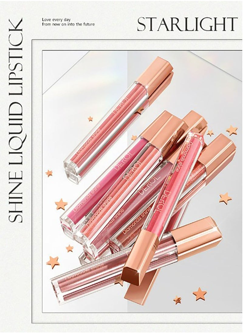 DEROL Liquid Lipsticks Diamond High Shine Makeup For Women Velvet Long Lasting Waterproof Highly Pigmented Colour Quick-Drying, Smudge-Proof, Nourishes, Conditions,Ultra Soft Moisturizer  - Image 3