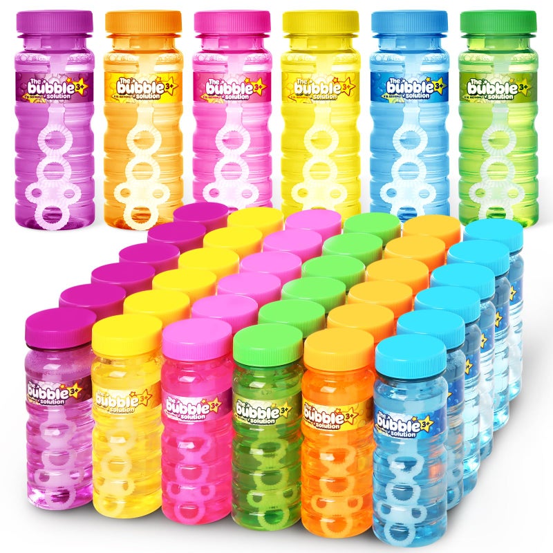 spring flower Springflower 60 Pcs Bubble Bottles with WandBubbles Party Favors for KidsSummer Toys Blow Bubbles Solution Novelty Toy Party Favors Birthday Party Supplies Outdoor Indoor Activity4oz6 Colors - Image 3