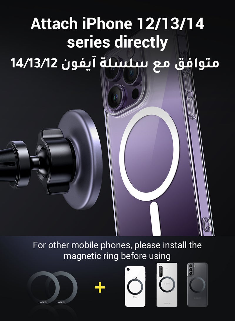 Ugreen Magnetic Car Phone Holder, Compatible With Magsafe Car Mount Mobile Holder For Car Air Vent Car Phone Mount Directly Use With iPhone 16/15/14 Series, Galaxy S24 S23 Z Flip 5 4, Xiaomi, HONOR - Image 3