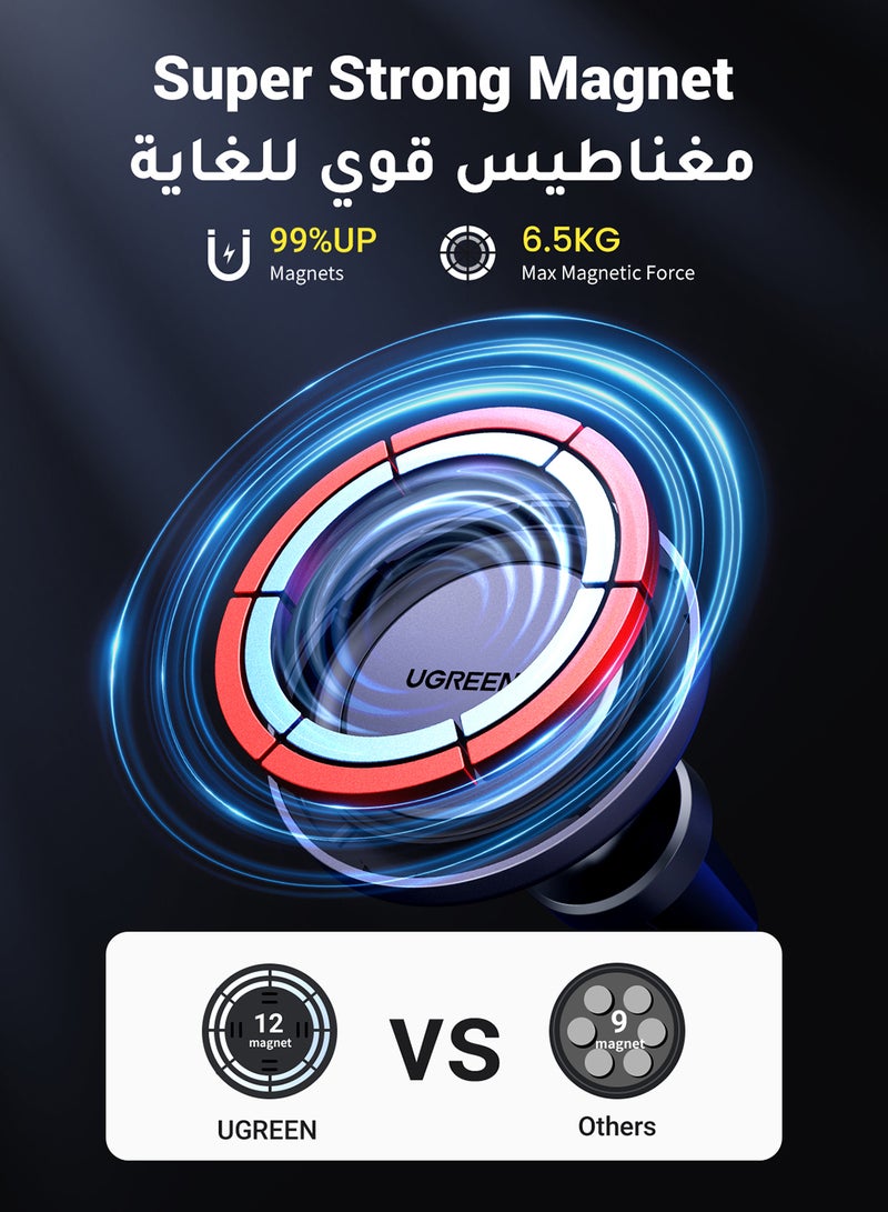 Ugreen Magnetic Car Phone Holder, Compatible With Magsafe Car Mount Mobile Holder For Car Air Vent Car Phone Mount Directly Use With iPhone 16/15/14 Series, Galaxy S24 S23 Z Flip 5 4, Xiaomi, HONOR - Image 2