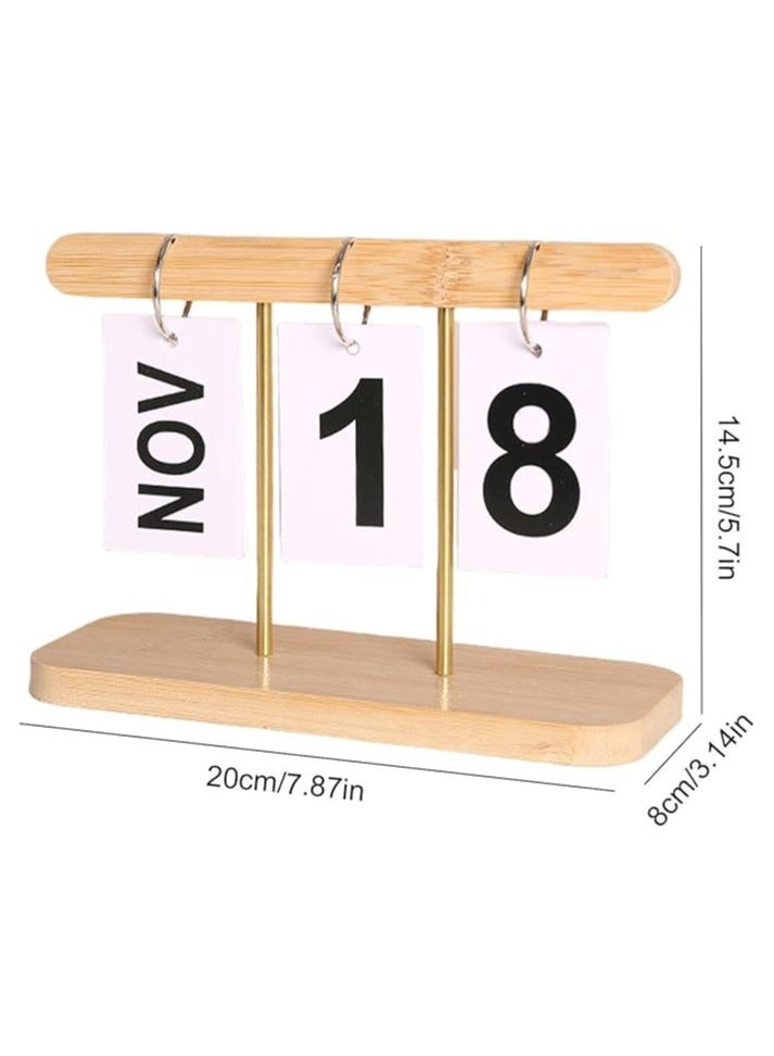 general Wooden Desk Perpetual Calendar, Reusable, Vintage Flip Desk Calendar, Creative Chic Home Decor Desk Calendar - Image 4