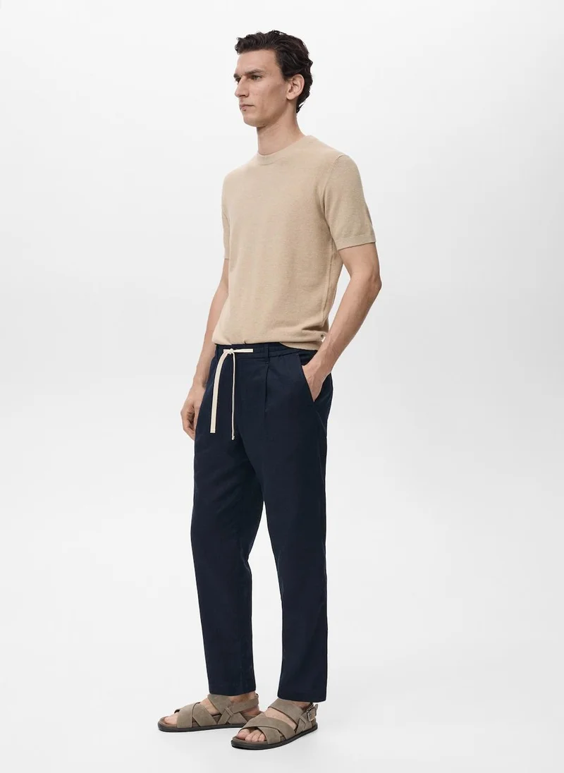 Mango Man  Slim-fit trousers with drawstring for Men | Best Price UAE