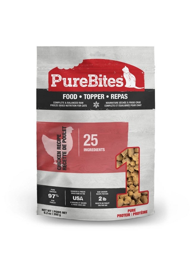 PureBites Chicken Freeze Dried Cat Food • Topper, 25 Ingredients, Made in USA, 9.2oz - Image 1