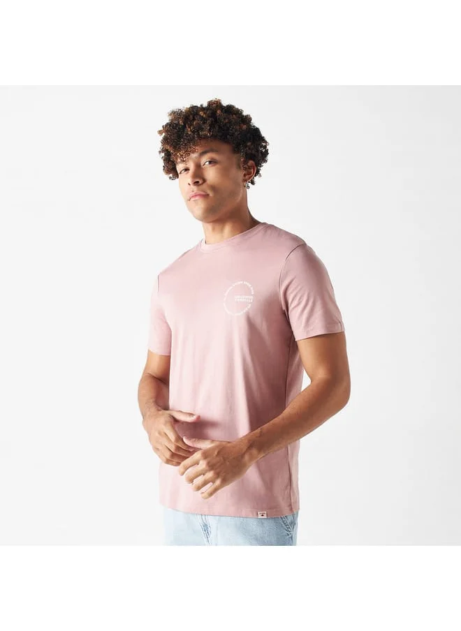 Lee Cooper Lee Cooper Logo Print Crew Neck T-shirt with Short Sleeves