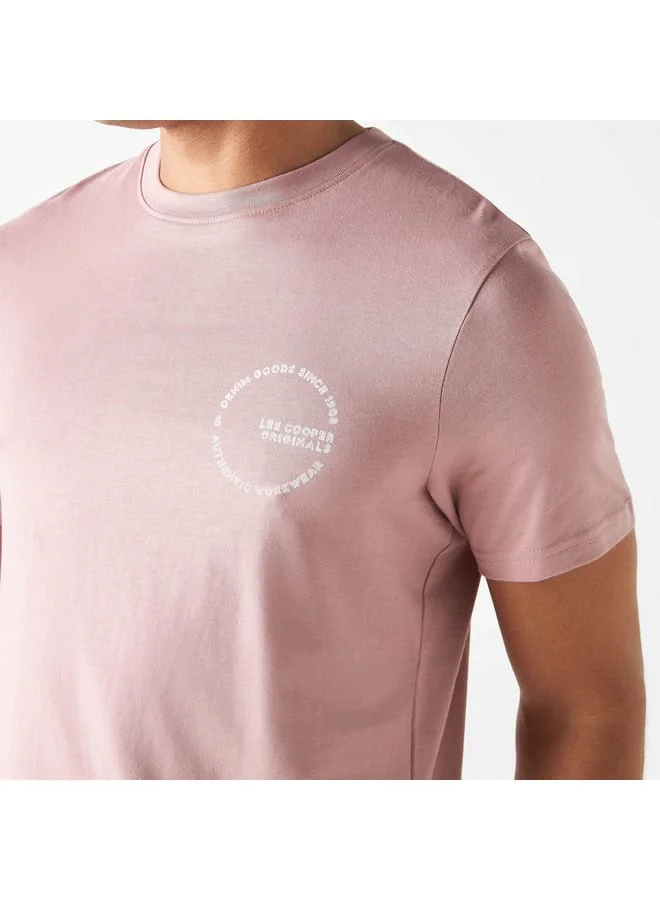Lee Cooper Lee Cooper Logo Print Crew Neck T-shirt with Short Sleeves
