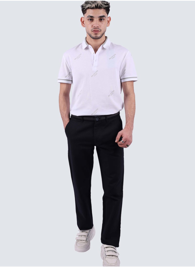 SELECTED - Men's Casual Flat Front Chino Pants in Electric Blue - Image 1