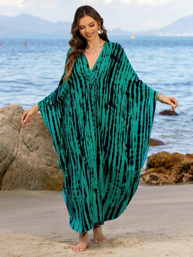 IMAGEKOPE Women 2025 Summer Kaftan Dresses Plus Size Bathing Suit Cover Up Moo Moos Beach Dress for Swimwear Caftan Dress - Image 4