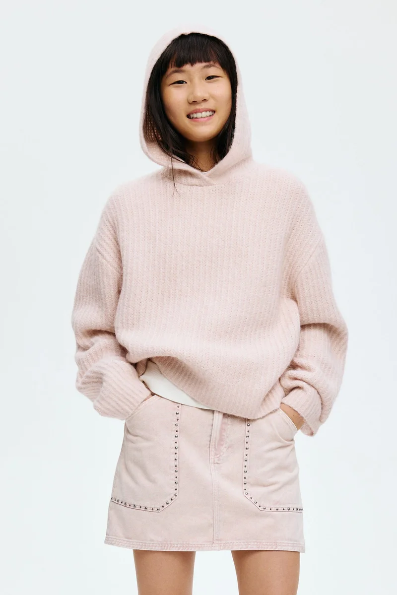 H&M Studded denim skirt