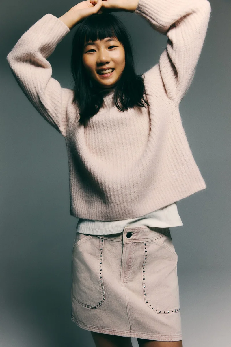 H&M Studded denim skirt