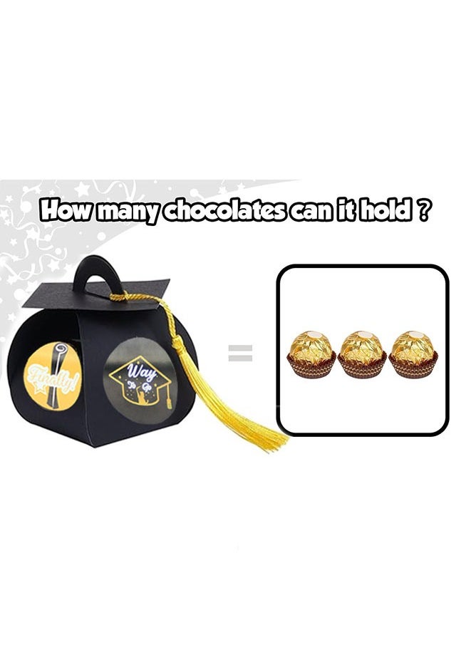 Muyixin - 24 Pack Graduation Hat Candy Box Graduation Gift Box with Fringe for Graduation Party Supplies Decorative Candy Chocolate Souvenirs - Image 1