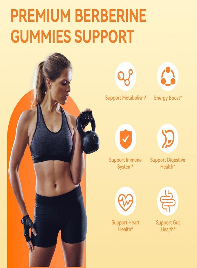 Agumoon Berberine Gummies 1200mg, High Potency Berberine Supplement with Ceylon Cinnamon for Immune System & Metabolism Support, Sugar Free, Vegan, Pineapple Flavor, 60 Count - Image 3